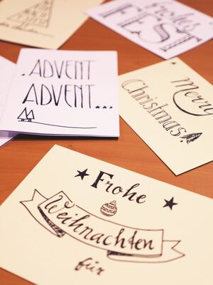 Veranstaltung: Handlettering Weihnachtskarten, erlebe wigner! in Zirndorf