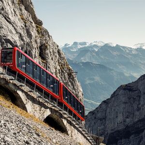 Veranstaltung: Mount Pilatus: Self-Guided Golden Roundtrip from Lucerne + Boat Cruise, Mount Pilatus in Kriens